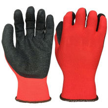 13 Gauge General Purpose Polyester Knit Wrinkle Latex  Palm Coated Gardening Work Gloves